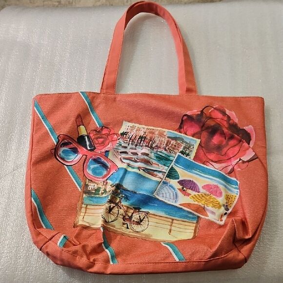 Lancome Colorful Beach Print Tote Bag - Picture 2 of 6